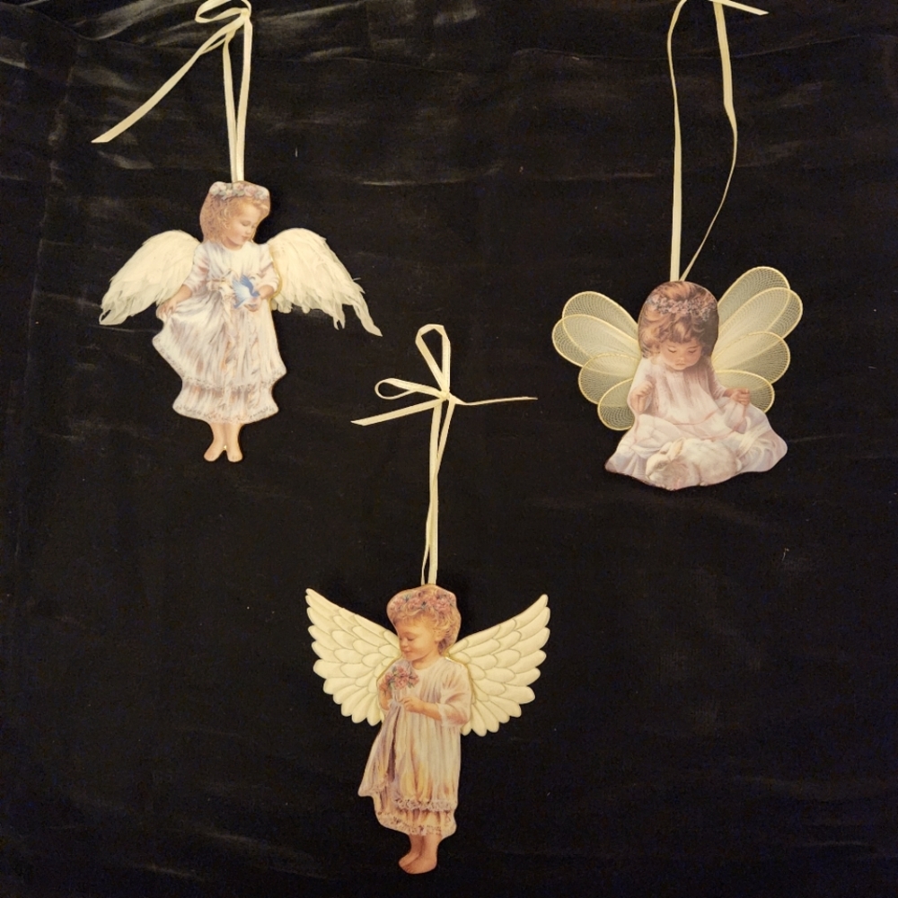 Bradford Exchange Heaven's Little Angels Christmas Ornaments Set of 3 Ornaments - Picture 1 of 11